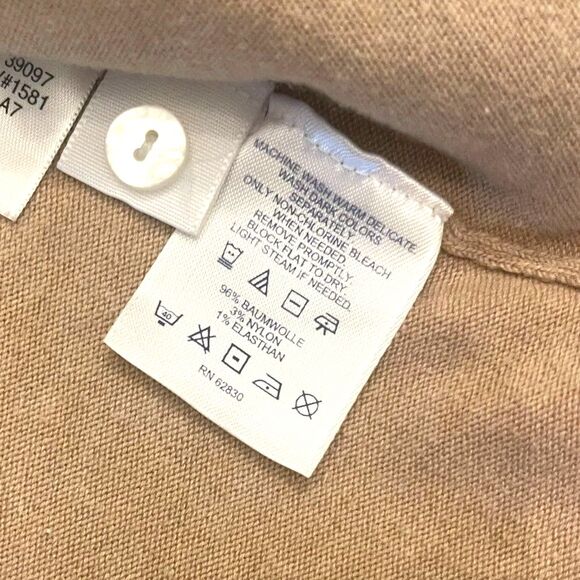 Lands End Womens Cardigan Sweater Sz XL Beige Long Sleeves Button Up Casual Work - Picture 7 of 16